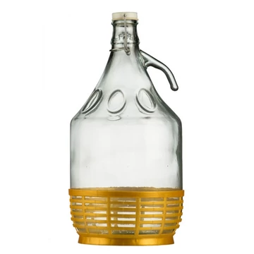 Demizson 5 Literes csatos üvegpalack+ Műanyag alj pálinkás üveg