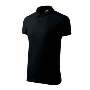 Galléros póló, fekete, 180 gr/m2