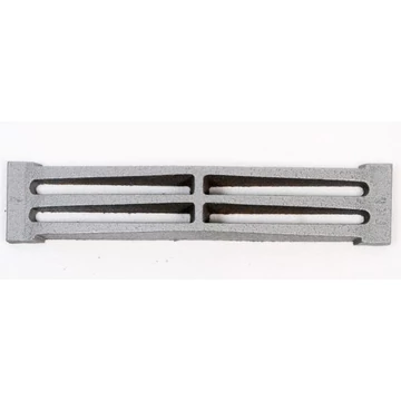 FK-6 kazánrostély 340x75x30 mm, hőálló öntvény. Hatékony égés, sík kialakítás, kompatibilis vegyestüzelésű kazánokkal, gyors és egyszerű csere.