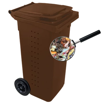 Komposzt BIO kuka 240 L BARNA kerekes