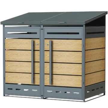 GB-2 Zárható acél kukatároló két kukához