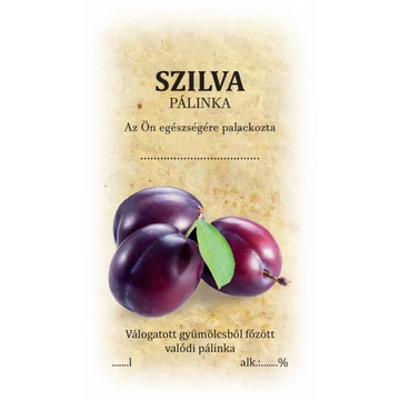 Szilva pálinka címke/matrica házi pálinka címkézéséhez ideális választás