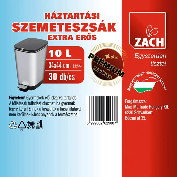 Háztartási szemeteszsák/pipere zsák 10L