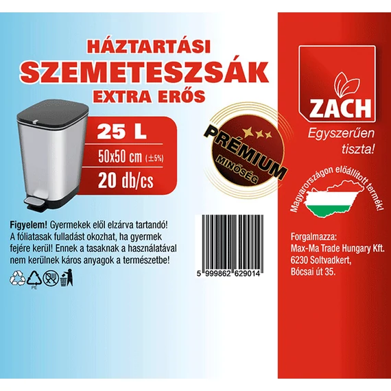 Háztartási szemeteszsák 25L
