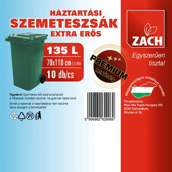Háztartási szemeteszsák 135L