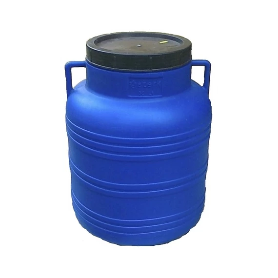 Csavaros fedéllel záródó füles hordó 60 liter kék 