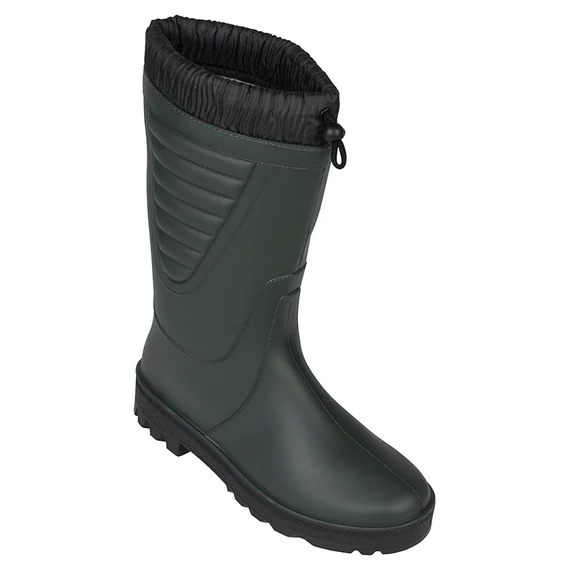 PVC bélelt téli csizma, zöld