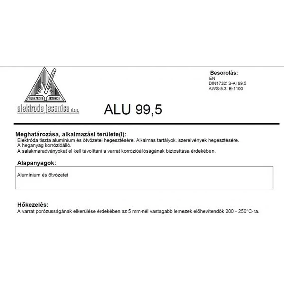 Elektróda ALU 99.5 3.25mm 2kg