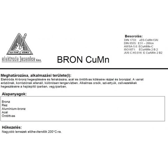 Elektróda BRON CU MN 2.50 mm 4.5kg