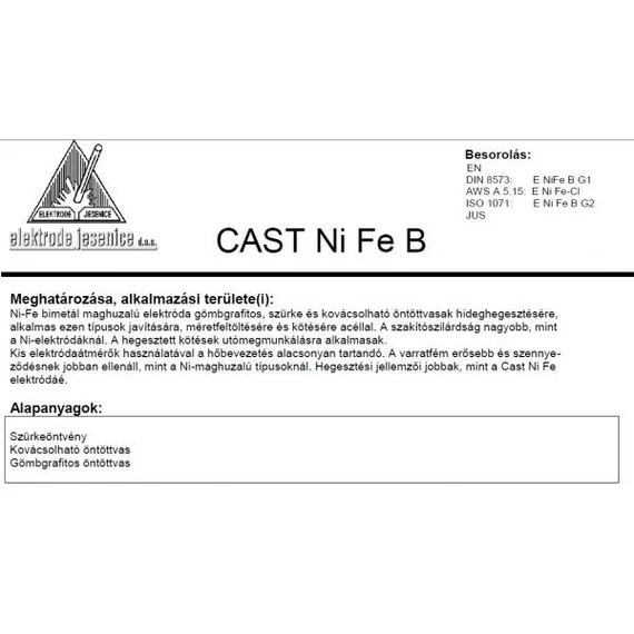 Elektroda CAST NI FE B 3.25 mm