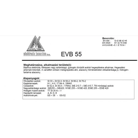 Elektróda bázikus EVB 55 2.5 mm 4,4kg