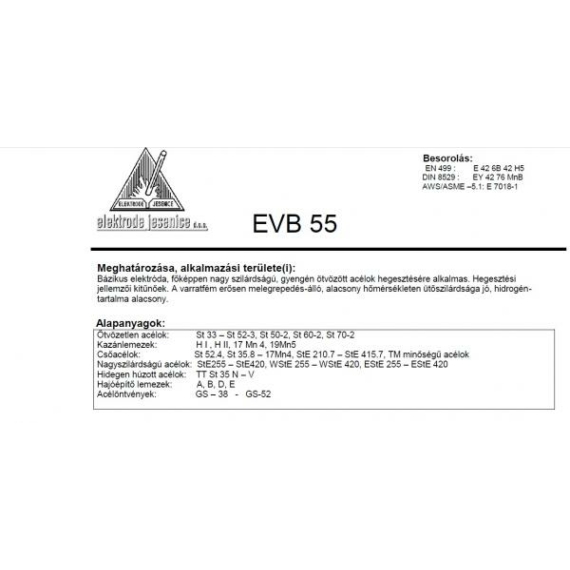 Elektróda bázikus EVB 55 2.5 mm