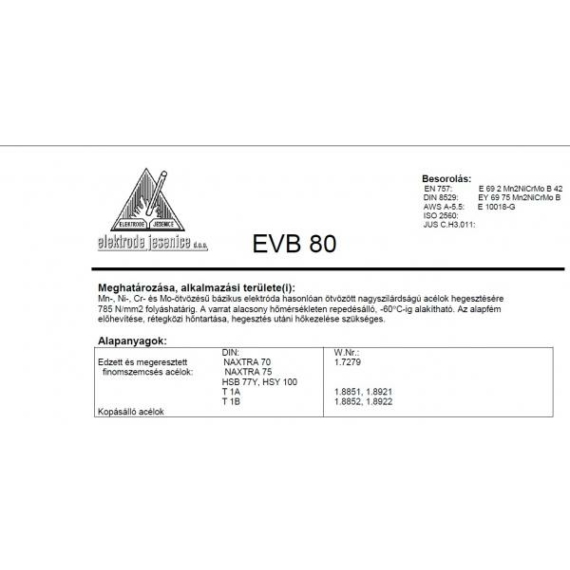 Elektróda bázikus EVB 80 3.25 mm