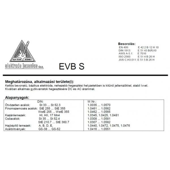 Elektróda bázikus EVB S 4.00 mm