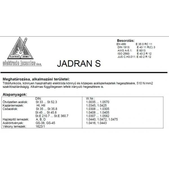 Elektróda Jadran 5.0 mm