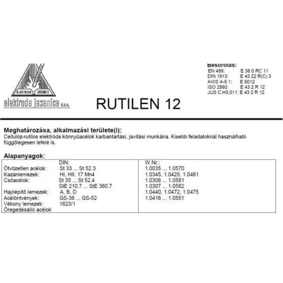 Elektróda Rutilen 12 3.25 mm