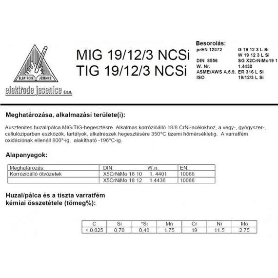 Lángpálca TIG 25/14 NC SI 1.6 mm
