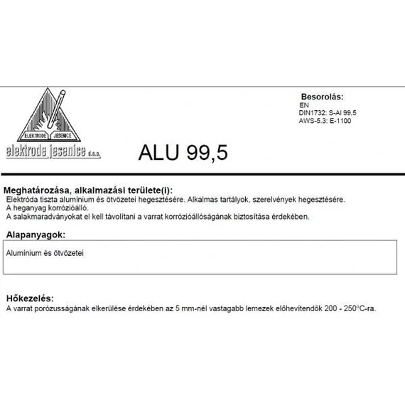 Lángpálca ALU 99.55 3.2 mm