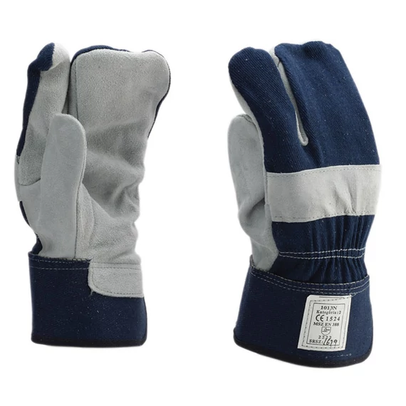 Háromujjas marha hasítékbőr tenyerű kesztyű
