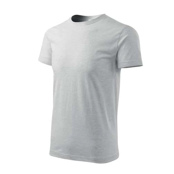 Környakas póló, világosszürke, melírozott színű,160 gr/m²