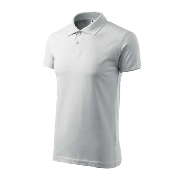 Galléros póló, fehér, L-es,180 gr/m2
