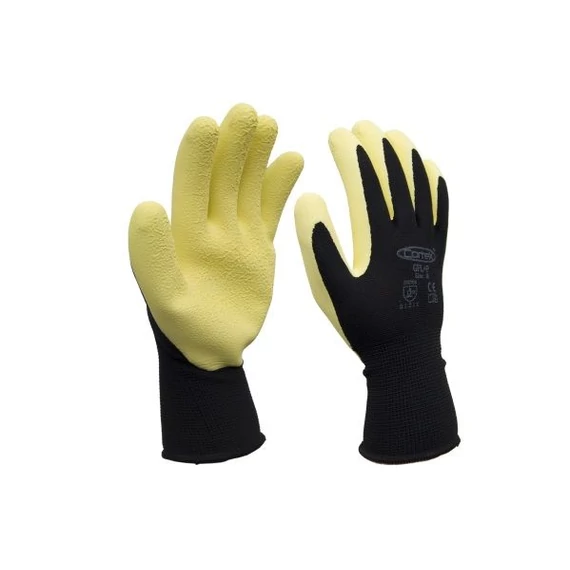 Kesztyű Kertész GFL+P FEKETE sárga Hablatex tm. 8-as