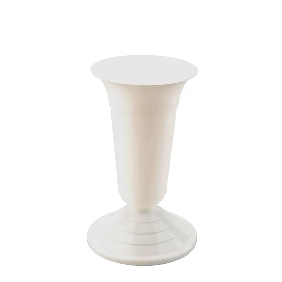 Temetői Virágváza beton nehezékkel 30cm FEHÉR