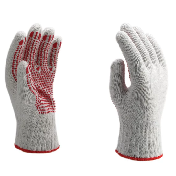 Csúszásgátló pontozott cérnakesztyű