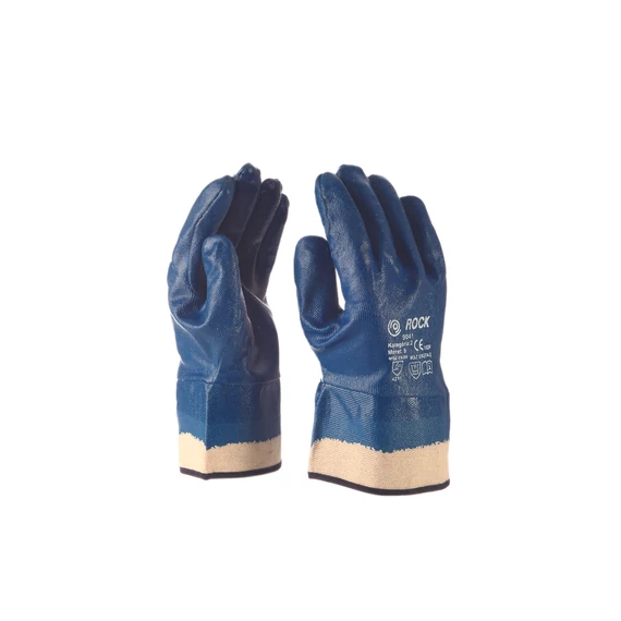 Nitril kesztyű vitorlavászon mandzsettával,kék