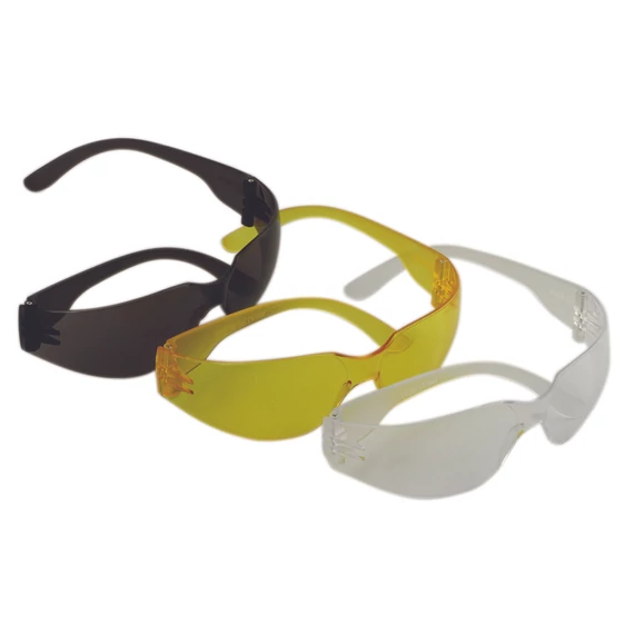 Védőszemüveg, sárga PolyCarbonat lencsével, kerettel