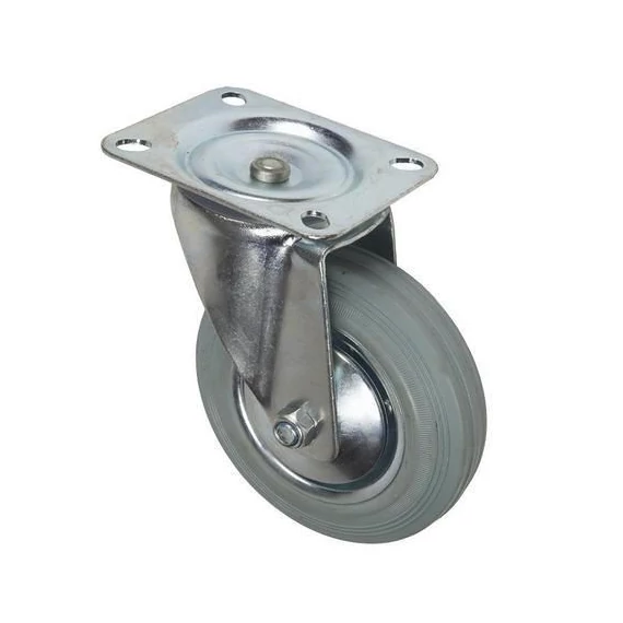 Kerék önbeállós talpas műanyag felnis FEKETE 125 33353