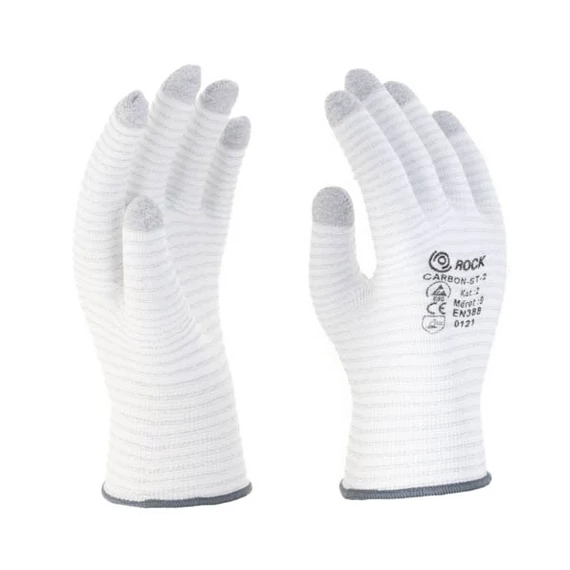 Karbon csíkos, kötött kesztyű, mártás nélkül