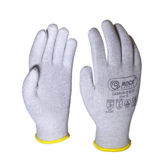 Karbonszálas poliészter ESD kesztyű mártás nélkül, gazdaságos változat