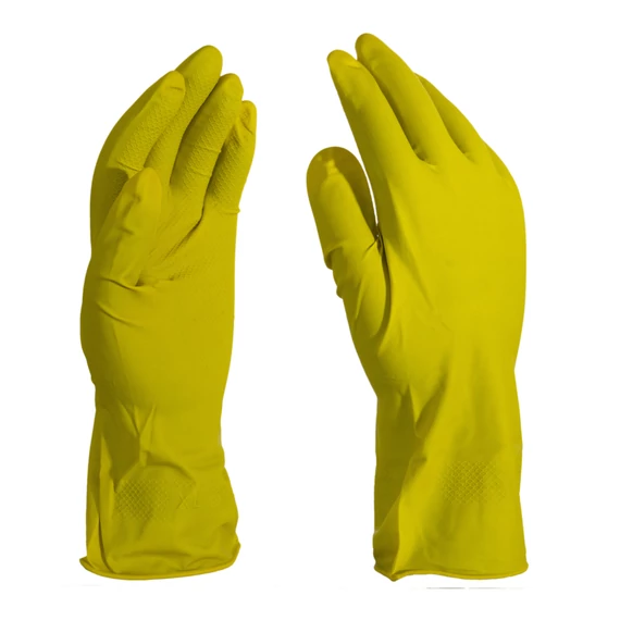 Háztartási gumikesztyű, sárga, 40 gr