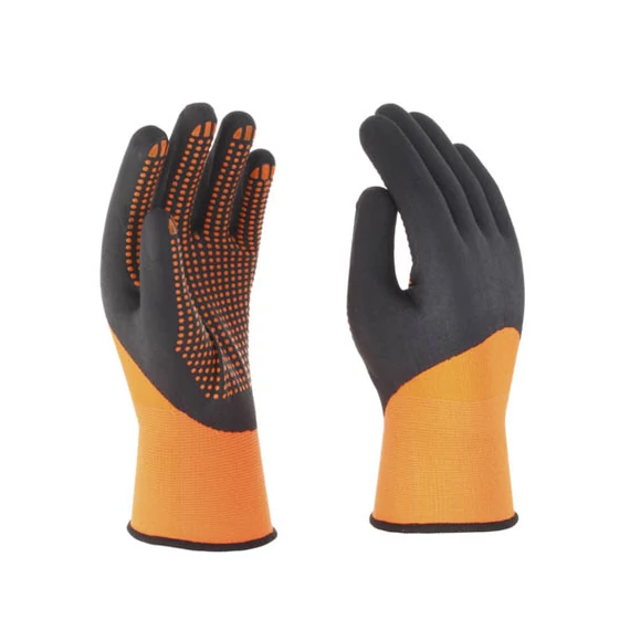 Poliészter/spandex szerelőkesztyű nitril mártással