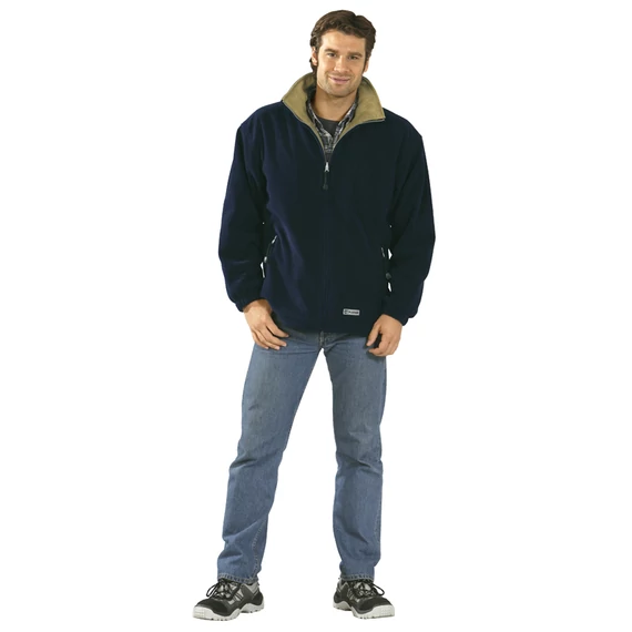 Polár pulóver, sötétkék/barna, S-es