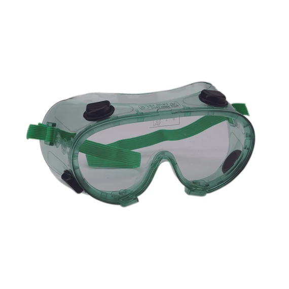 gumipántos védőszemüveg szellőzőnyílásokkal megbízható szemvédelmet nyújt por, fröccsenések és mechanikai behatások ellen.