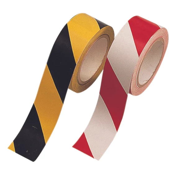 Öntapadós jelzőszalag, sárga/fekete, 48 mm x20 m 96 guriga/ karton