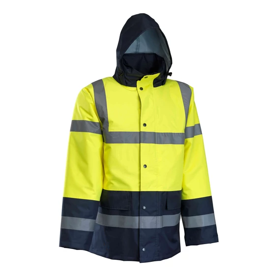 ROCK jól-láthatósági, bélelt téli kabát,citromsárga