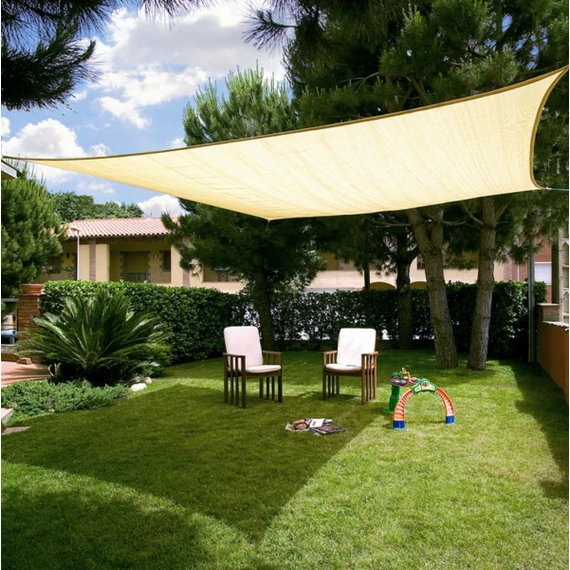 Árnyékoló poliészter bézs négyszög 3.6x3.6m