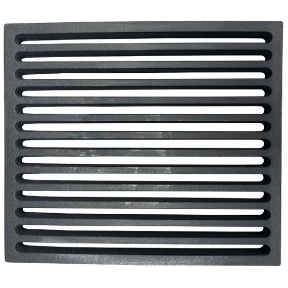 DT-7 cserépkályha rostély 270x310 mm, hőálló öntvény. Hatékony égés, sík kialakítás, tartós és könnyen cserélhető alkatrész hagyományos kályhákhoz.