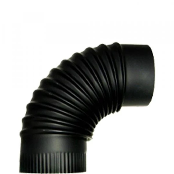 Füstcső könyök fekete fi 120 mm