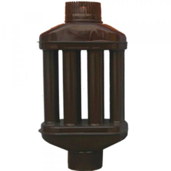 Hőfokozó barna 550 mm, zománcozott acélból, 120 mm átmérővel – hatékony hőleadás kiskályhákhoz és kandallókhoz, tokos kötéssel, esztétikus kivitelben.