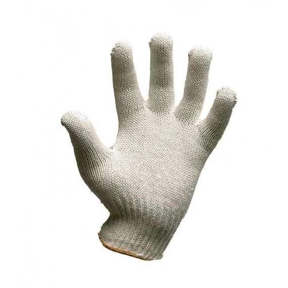 Triplaszálas cérnakesztyű 17-es szálvastagsággal, 10-es kötéssel és gumírozott mandzsettával. Tartós, kényelmes és EN 420 szabványos munkavédelmi kesztyű.