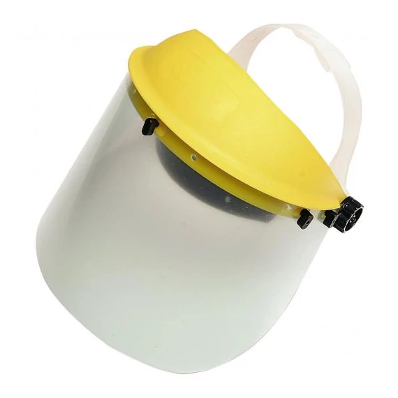 Látómező homlokpánttal víztiszta polikarbonátból, állítható fejpánttal és EN 166 szabvánnyal. Kényelmes, ütésbiztos arcvédő mechanikai munkákhoz.