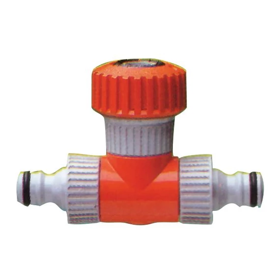 Tömlővéges és 2 kuplungos T elágazó 3/4"