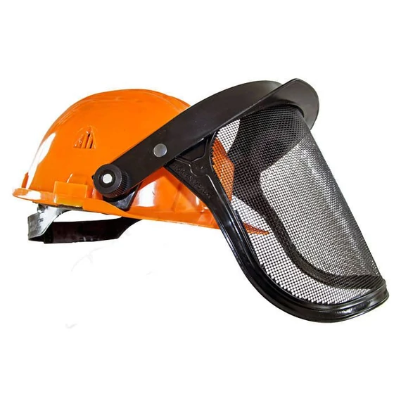 TIP100 narancssárga sisak Panorama rácsosarcvédővel