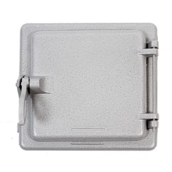 DT-130T tűztérajtó 220x220 mm, teli kivitel. Strapabíró öntvény, zárt égéstér, biztonságos fűtés vegyestüzelésű kazánhoz vagy kéményhez.