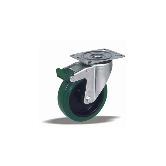 Kerék önbeálló tűgörgős PA elasztikus 100 fékes 39955