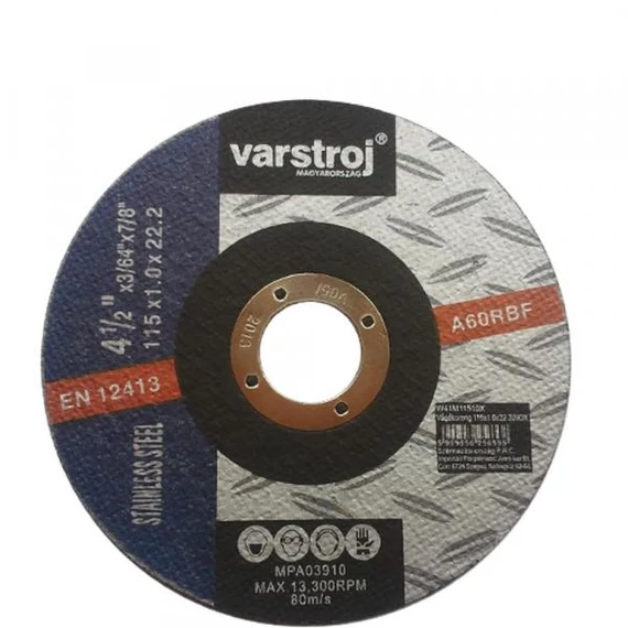 Vágókorong 115x1.0x22.2 INOX Varstroj